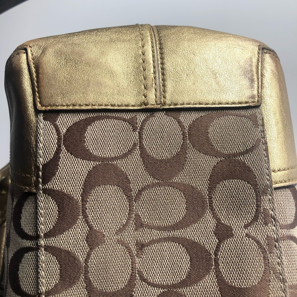 Coach Canvas & Gold Leather Bleeker Tote Handbag - Picture 4 of 7